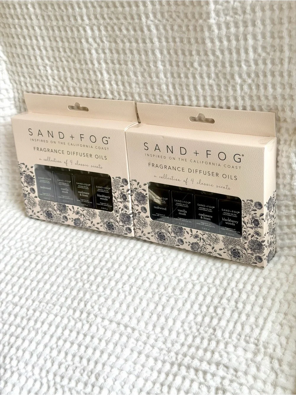 Sand + Fog Fragrance Diffuser Oils 8 Pack Teakwood Vanilla Cashmere Blackberry